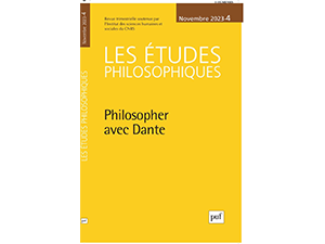 Publication : Philosopher avec Dante, revue Les Études philosophiques